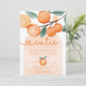 Een kleine stropdas is op weg naar Oranje Baby sho Kaart (Staand voorkant)