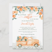 Een kleine stropdas is op weg naar Oranje Baby sho Kaart (Voorkant)