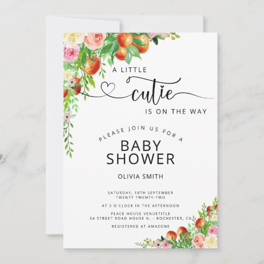 Een kleine stropdas op weg naar groen baby shower kaart (Voorkant)