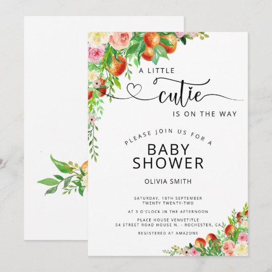 Een kleine stropdas op weg naar groen baby shower kaart (Voorkant / Achterkant)