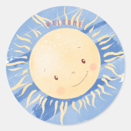 Een kleine Sunshine Sky persoonlijke Baby shower Ronde Sticker
