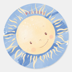 Een kleine Sunshine Sky persoonlijke Baby shower Ronde Sticker