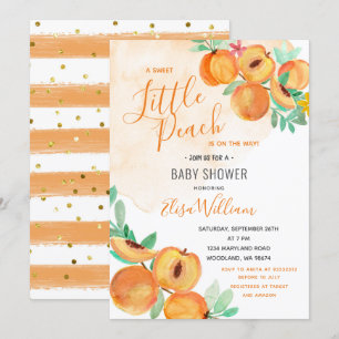Een kleine Sweet Peach is onderweg Baby shower Kaart