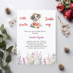 Een kleine Sweetie puppy watermeloen Baby shower Kaart