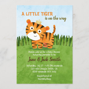 Een kleine tijger is onderweg   Baby Shower Kaart