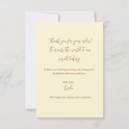 Een kleine traktatie uit onze keuken bedankkaart (Achterkant)