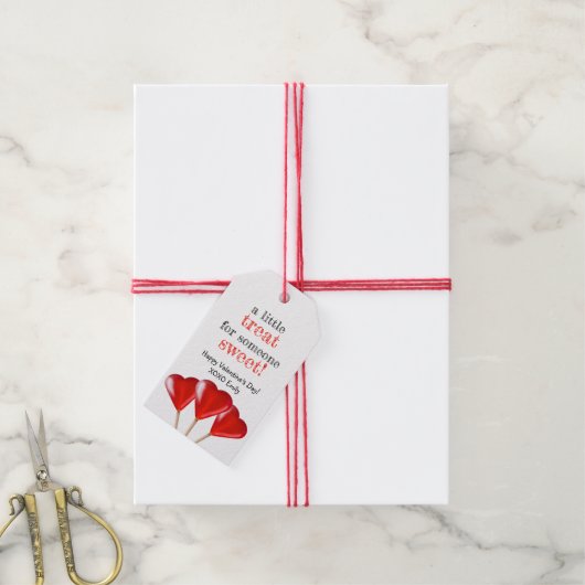 Een kleine traktatie voor iemand lieve hart lolly' cadeaulabel (Met Touw)