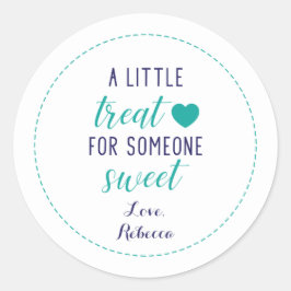 Een kleine traktatie voor iemand Sweet Blue Gift L Ronde Sticker