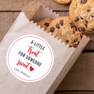 Een kleine Traktatie voor Zoete Valentijnsdag Ronde Sticker