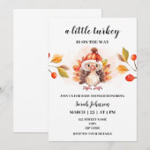 Een kleine Turkije herfst baby shower uitnodiging (Voorkant / Achterkant)