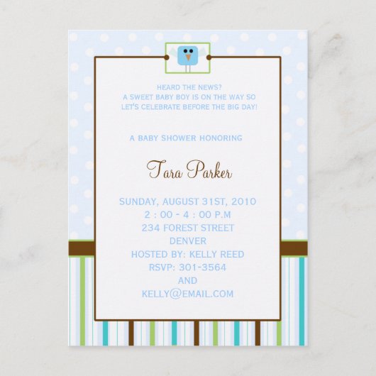 Een kleine tweet - baby shower briefkaarten (Voorkant)