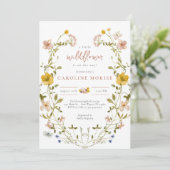 Een kleine uitnodiging tot Baby shower in Wildflow (Staand voorkant)