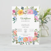 Een kleine uitnodiging tot Baby shower in Wildflow (Staand voorkant)