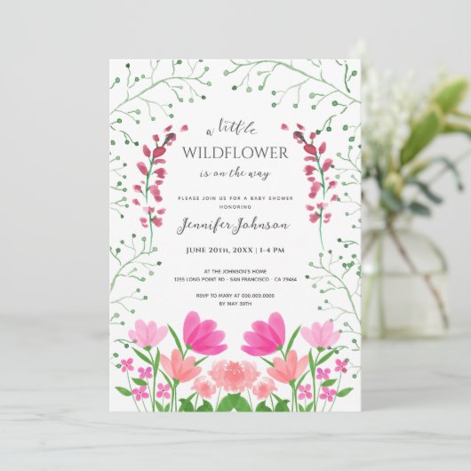 Een kleine uitnodiging tot het Baby shower van wil (Staand voorkant)