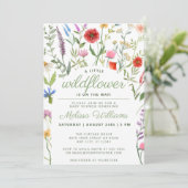 Een kleine uitnodiging tot neutraal Baby shower va (Staand voorkant)