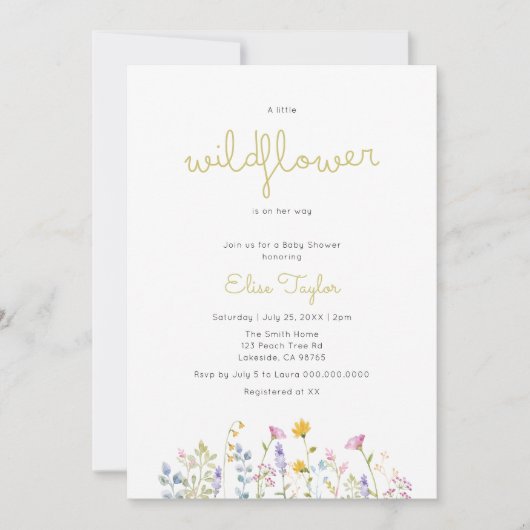 Een kleine uitnodiging voor Baby shower in Wildblo (Voorkant)