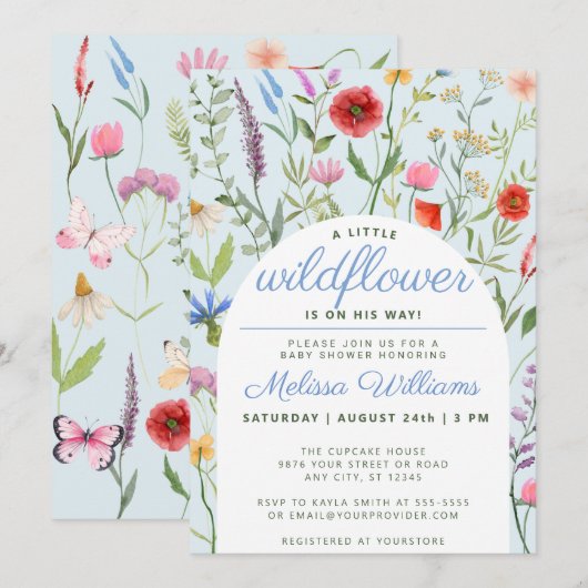 Een kleine uitnodiging voor Baby shower van Wildfl (Voorkant / Achterkant)