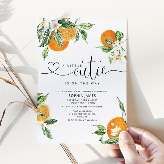 Een kleine uitnodiging voor een baby shower Cutie