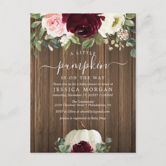 Een kleine uitnodiging voor een Baby shower met po (Voorkant)