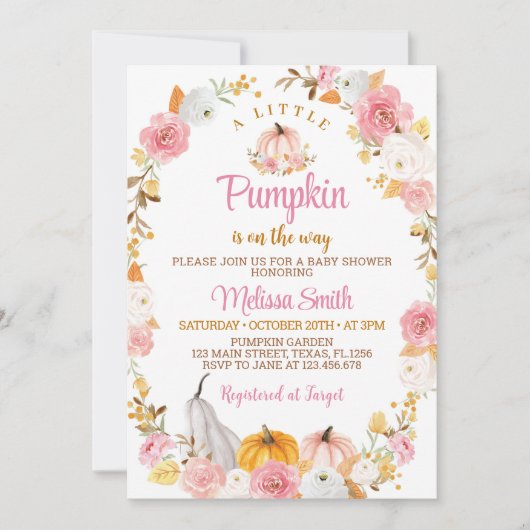 Een kleine uitnodiging voor een Baby shower van Pu (Voorkant)