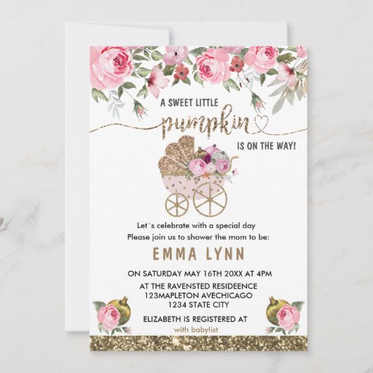 Een kleine uitnodiging voor een Baby shower van Pu (Voorkant)