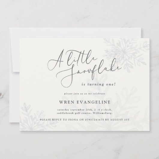 Een kleine uitnodiging voor een sneeuwvlokfeestje (Voorkant)