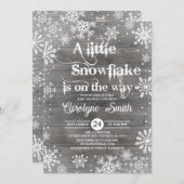 Een kleine uitnodiging voor een Snowflake-Baby sho (Voorkant / Achterkant)