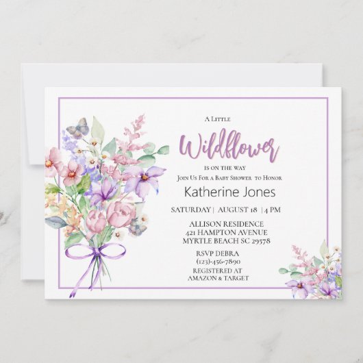 Een kleine uitnodiging voor het Baby shower van Wi (Voorkant)