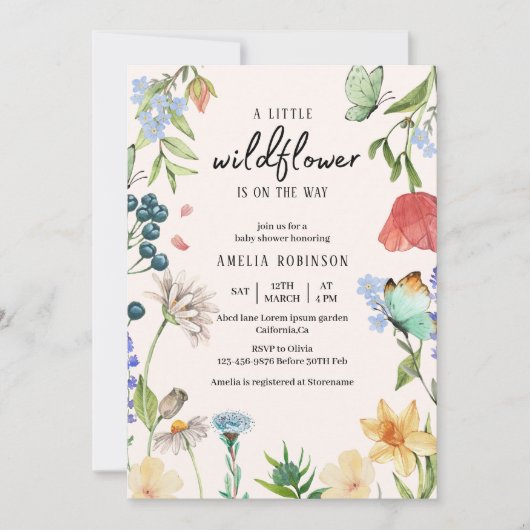 Een kleine uitnodiging voor het Baby shower van Wi (Voorkant)