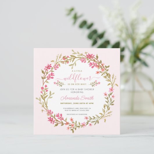 Een kleine uitnodiging voor het Baby shower van Wi (Staand voorkant)