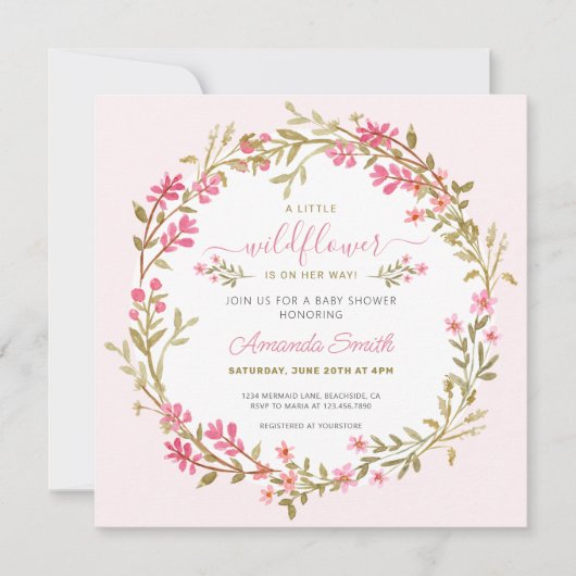 Een kleine uitnodiging voor het Baby shower van Wi (Voorkant)