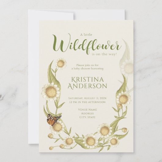 Een kleine uitnodiging voor het Baby shower van Wi (Voorkant)