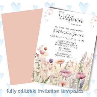 Een kleine uitnodiging voor het Baby shower van Wi
