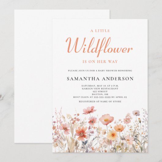 Een kleine uitnodiging voor het Baby shower van Wi (Voorkant / Achterkant)