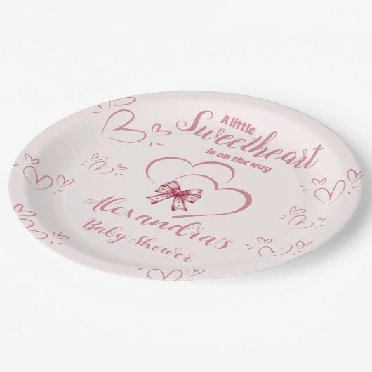 Een kleine Valentijn Baby shower Papieren Bordje (Gekanteld)