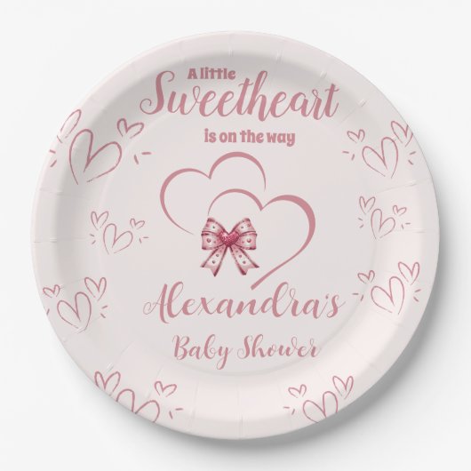 Een kleine Valentijn Baby shower Papieren Bordje (Voorkant)