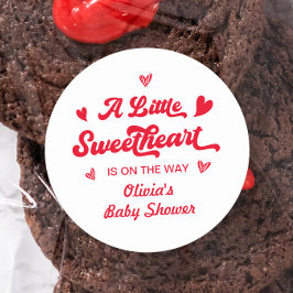 Een kleine Valentijn Baby shower Ronde Sticker