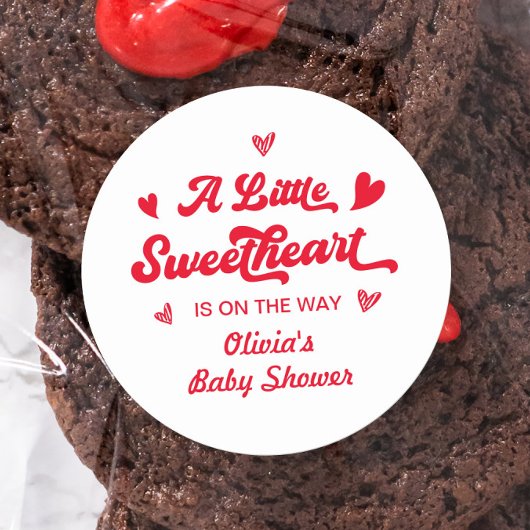 Een kleine Valentijn Baby shower Ronde Sticker