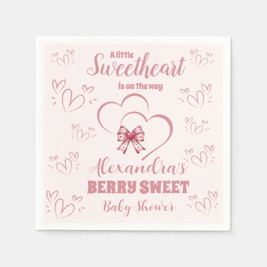Een kleine Valentijn Baby shower Servet (Voorkant)