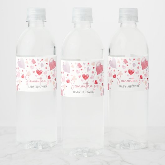 Een kleine Valentijn Baby shower Waterfles Etiket (Flessen)