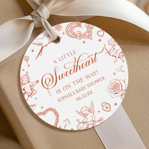Een kleine Valentijnsdag baby shower Bedankjes Labels