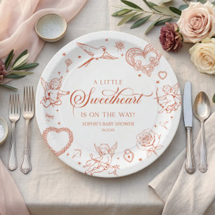 Een kleine Valentijnsdag baby shower Papieren Bordje