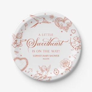 Een kleine Valentijnsdag baby shower Papieren Bordje