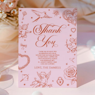 Een kleine Valentijnsdag baby shower voor een scha Bedankkaart