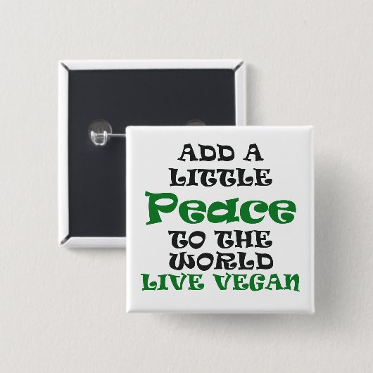 Een kleine veganische Button voor vrede (Voorkant /achterkant)