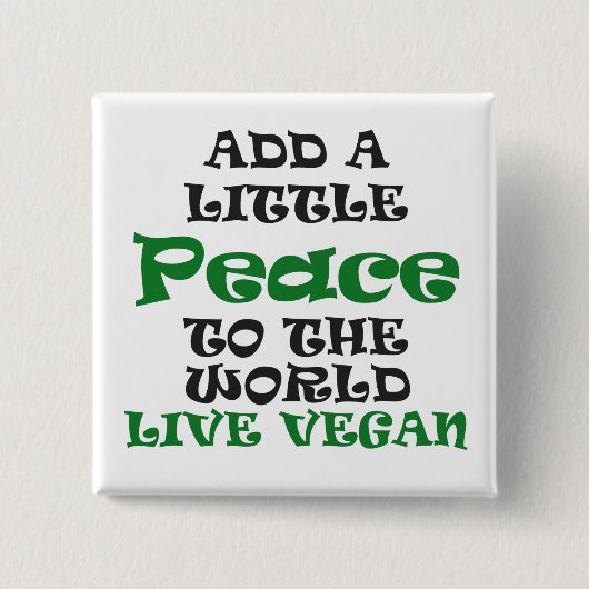 Een kleine veganische Button voor vrede (Voorkant)