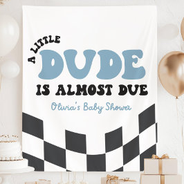 Een kleine vent is bijna aanstaande Baby Shower We Wandkleed