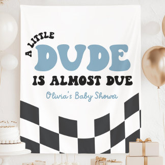 Een kleine vent is bijna aanstaande Baby Shower We Wandkleed