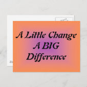 Een kleine verandering, een groot verschil briefkaart (Voorkant / Achterkant)