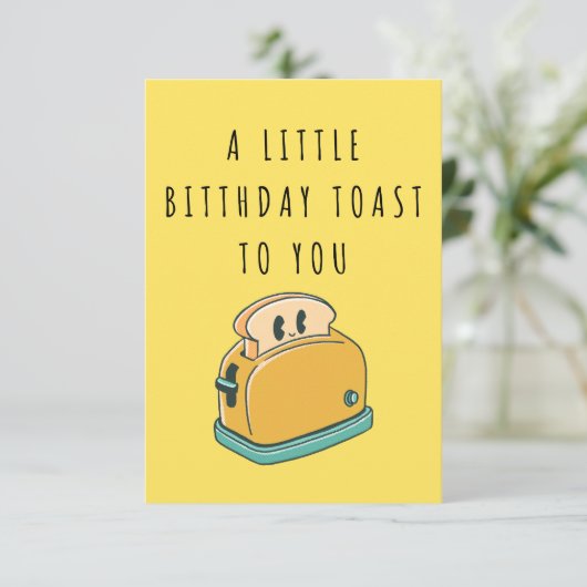 Een kleine verjaardag toast op je-grappig geestig  bedankkaart (Staand voorkant)